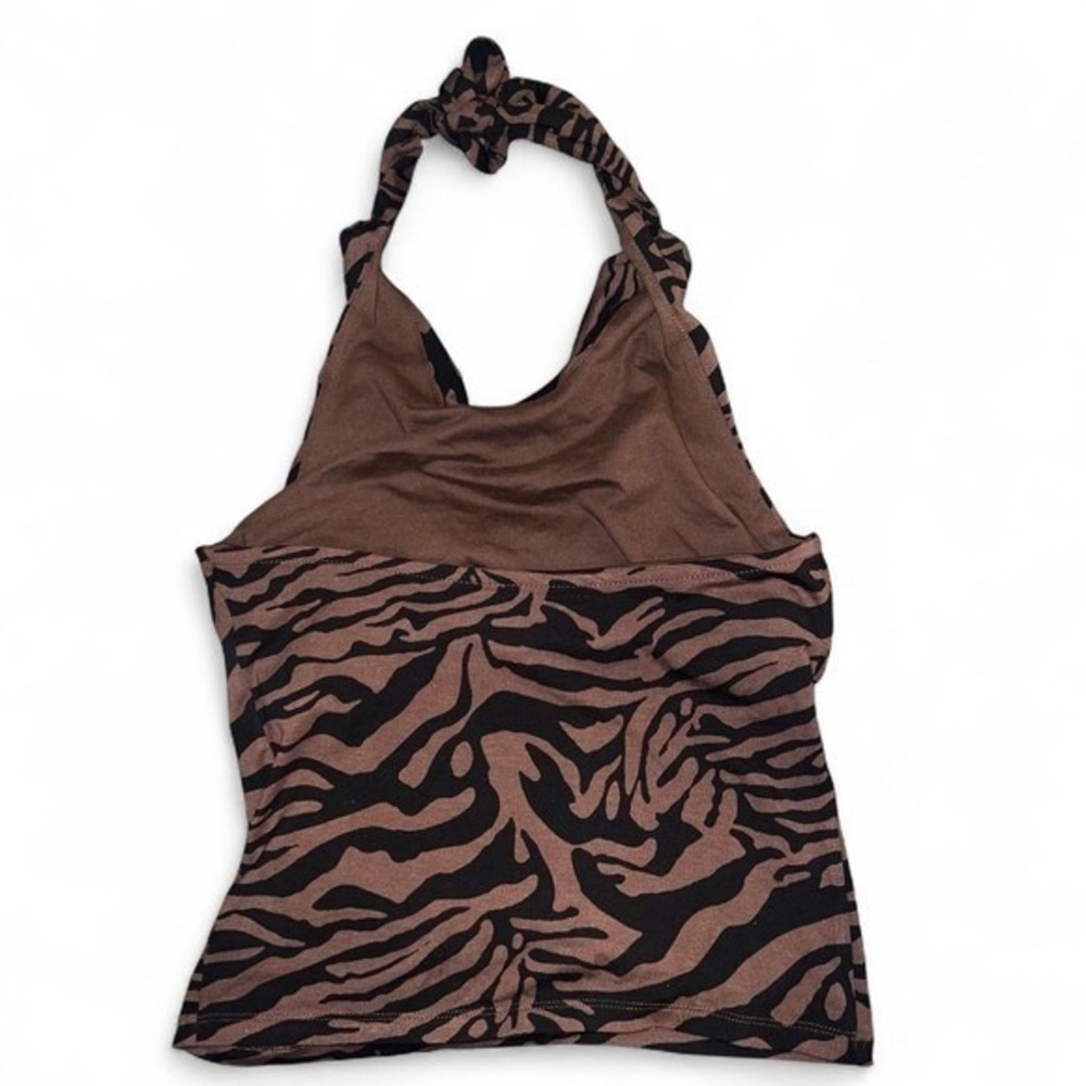 Old Navy brown & black tiger print halter top – size M – NWT